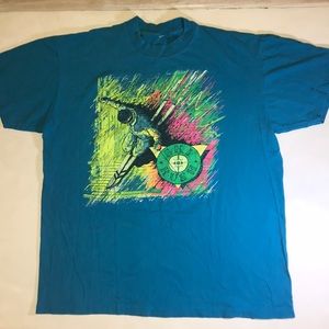 Vintage SKI RUSH turquoise Tee Shirt 90's style